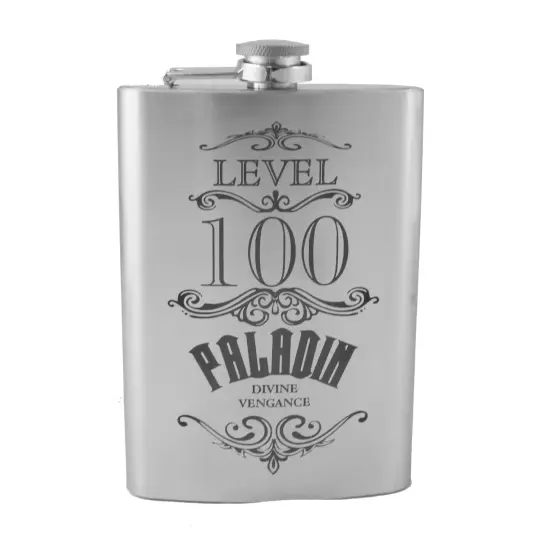 8oz wow level 100 paladin Stainless Steel Flask {1}