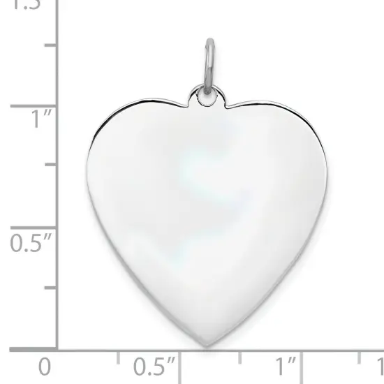 Sterling Silver Heart Charm 0.027" 24.2mm Jewerly 27mm x 25mm {2}
