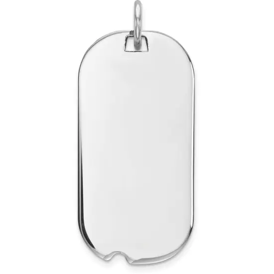 Sterling Silver Dog Tag Charm 0.018" 12.5mm Jewerly 26mm x 13mm {1}