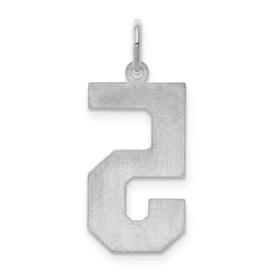 Sterling Silver Large Satin Number 5 Charm Pendant Jewerly 25mm x 11mm {3}