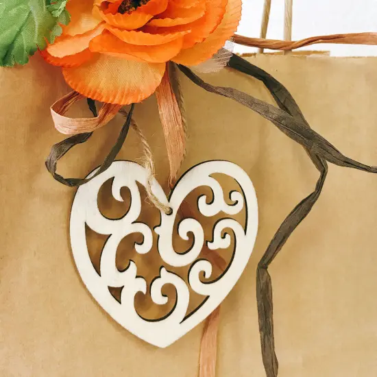 Wrapables Wooden Heart Ornament Hanging Love Decoration (Set of 20) {5}