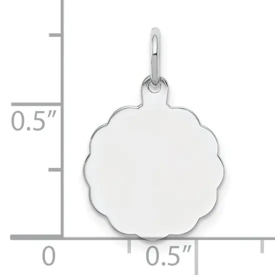 Sterling Silver Disc Charm 0.027" 13.3mm Jewerly 15mm x 13mm {4}
