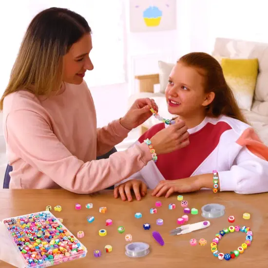 480 PCS Fruit and Flower Polymer Clay Beads - 24 Styles of Cute Heart and Mushroom Charms for Jewelry Making, Includes Necklace, Earring, and DIY Bracelet Kit Accessories for Women and Girls {6}