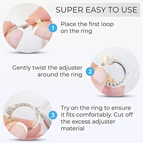 Ring Size Adjuster for Loose Rings - 12 Pack Silicone Ring Sizers in 2 Sizes for Various Band Widths - Invisible Ring Guards for Men and Women by 5 STARS UNITED {6}