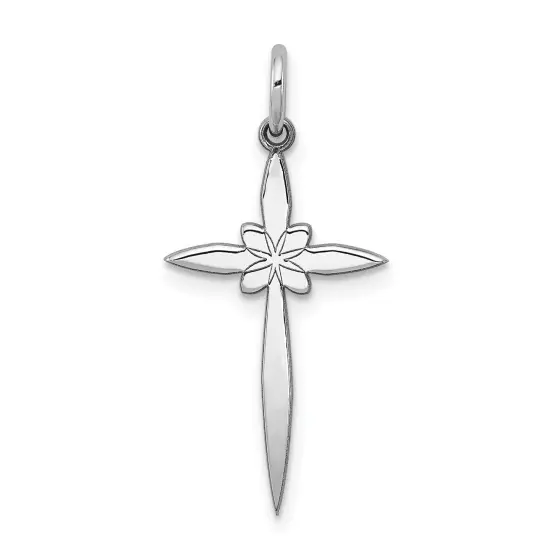 Sterling Silver Cross Charm Jewerly 25mm x 7mm {1}