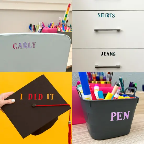 Wrapables Metallic Alphabet Letters and Numbers Adhesive Stickers for Scrapbooking, Stationery, Arts & Crafts Projects, Decals and Signage (12 Sheets) {5}