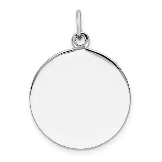 Sterling Silver Disc Round Charm 0.018" 19mm Jewerly 22mm x 20mm {1}