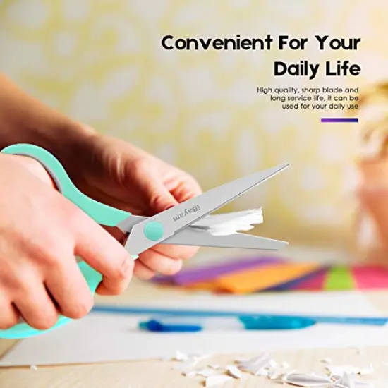 3 Pack Scissors, " Multipurpose Scissors Bulk , Ultra Sharp Blade Shears, Comfort-Grip Handles, Sturdy Sharp Scissors for Office Home School Sewing Fabric Craft Supplies, Right / Left Handed {2}