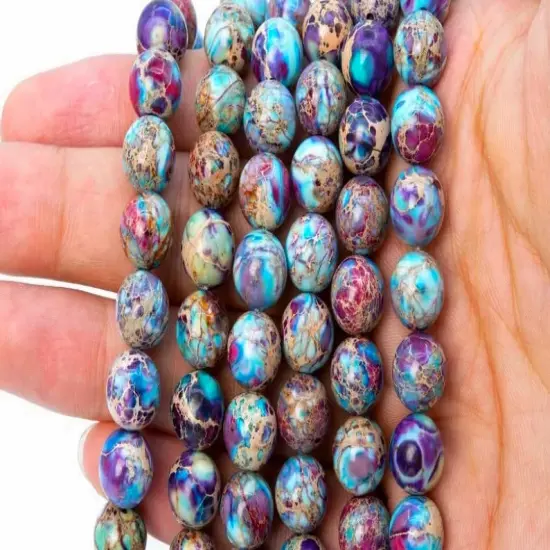 108 Pieces Sea Sediment Imperial Jasper Beads for Jewelry Making 8 MM Colorful Imperial Jasper Gemstones Loose Stone Beads {3}