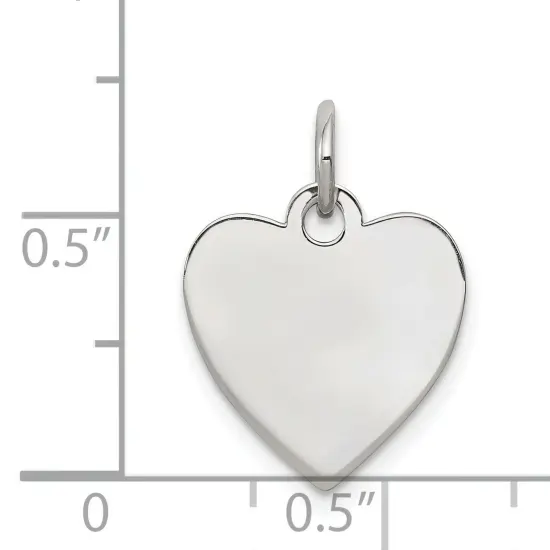 Sterling Silver Heart Charm 0.018" 13.1mm Jewerly 15mm x 14mm {2}