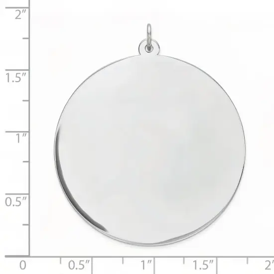 Sterling Silver Disc Round Charm 0.027" 37.8mm Jewerly 42mm x 38mm {4}