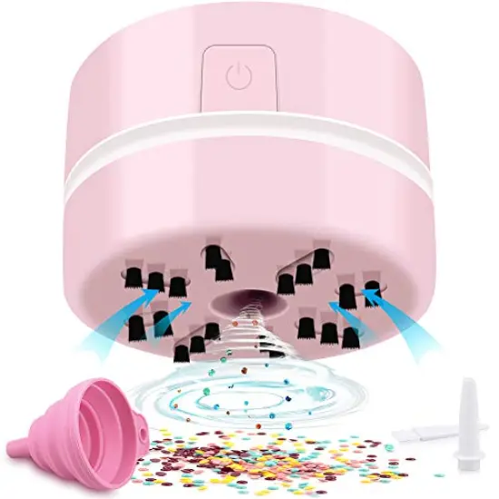 Diamond Painting Tools - Hand-Held Vacuum Cleaner and Accessories for Diamond Painting Enthusiasts (Pink) {3}