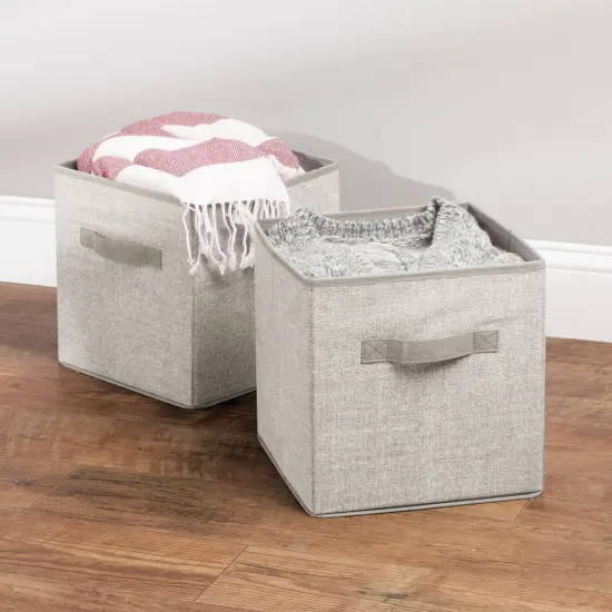 mDesign Small Fabric Closet Organizer Cube Bin with Front Handle {2}
