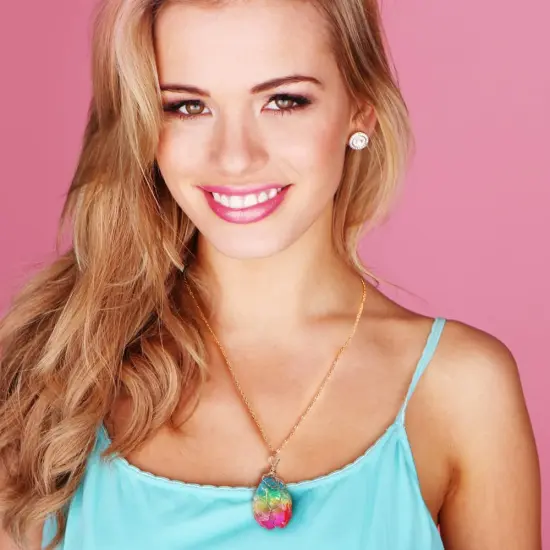 14 Pcs Vintage Crystal Pendant Necklaces for Women Girls Chakra Healing Carnelian Necklace Bohemian Retro Sunflower Necklace Sun and Moon Pendants {2}