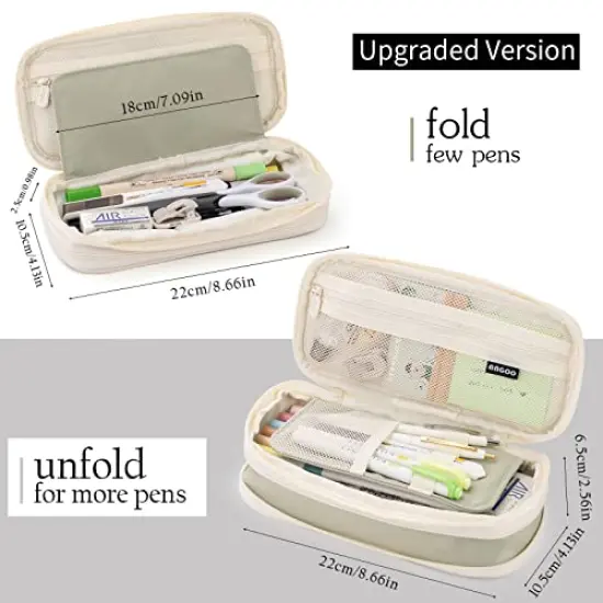 Oversized Green Pencil Case &ndash; Large Capacity Pouch for Stationery and Pens, Ideal for Teen Girls {1}