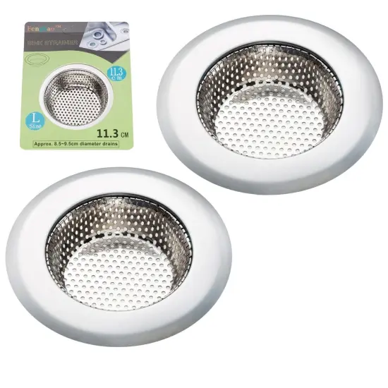 Fengbao 2PCS Kitchen Sink Strainer - Stainless Steel, Large Wide Rim 4.5" Diameter {1}