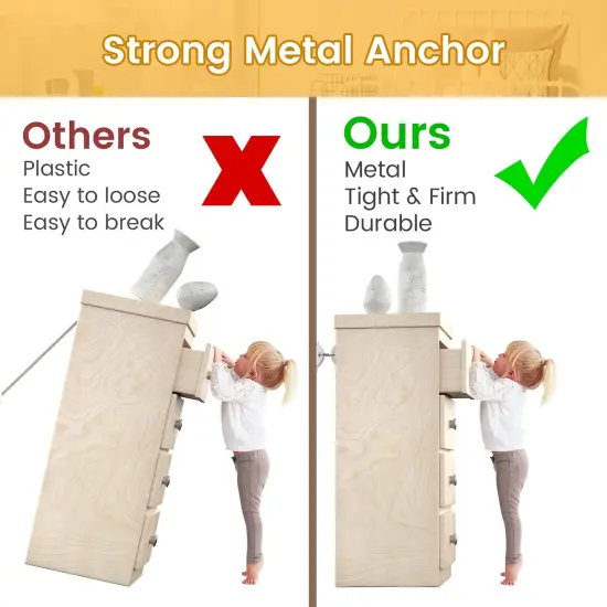 Furniture Anchors (10 Pack) for Baby Proofing, Furniture Straps Anti Tip Furniture Anchor {3}