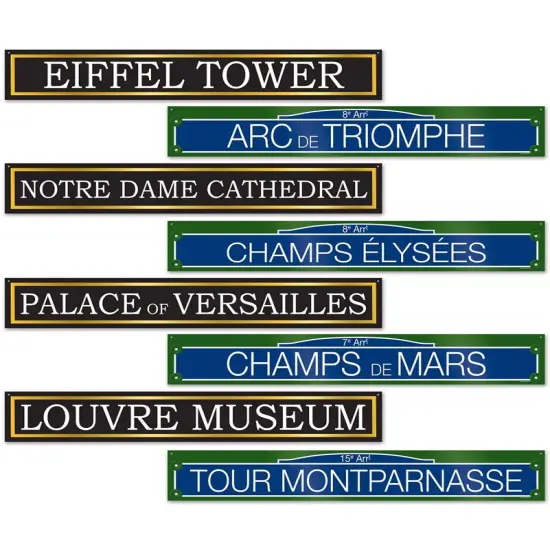 French Street Sign Cutouts (Pack of 12) {1}