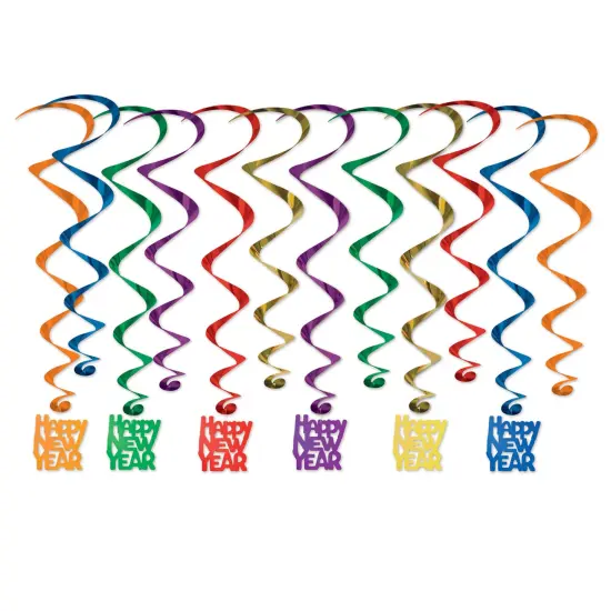 Happy New Year Whirls, (Pack of 6) {1}