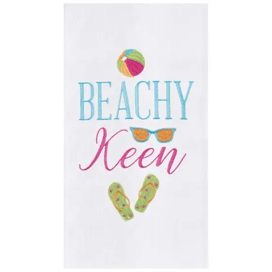 Beachy Keen Embroidered Flour Sack Cotton Kitchen Towel {1}