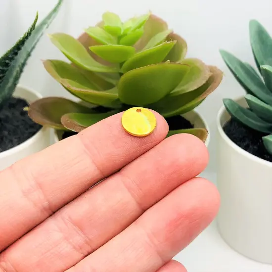 4, 20 or 50 Pieces: 10 mm, Gold Plated Stamping Tag Blanks {3}