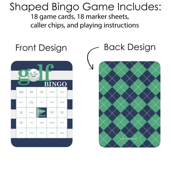Big Dot of Happiness Par-Tee Time - Golf Bingo Cards and Markers - Birthday or Retirement Party Bingo Game - Set of 18 {4}