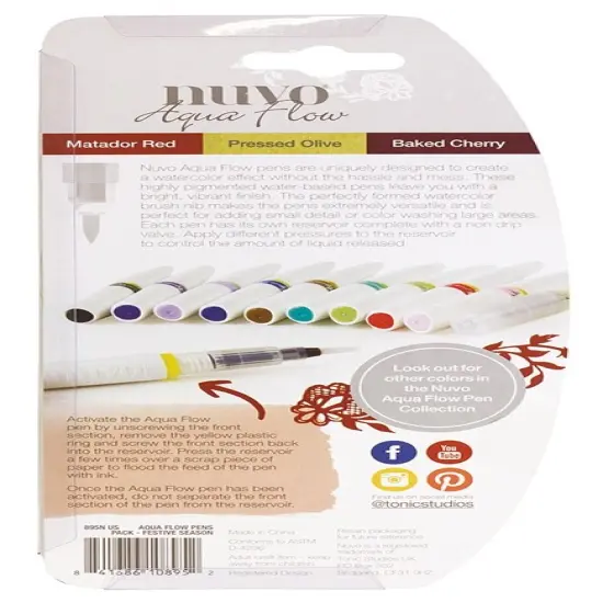 Nuvo Aqua Flow Pens 3/Pkg-Festive Season {3}