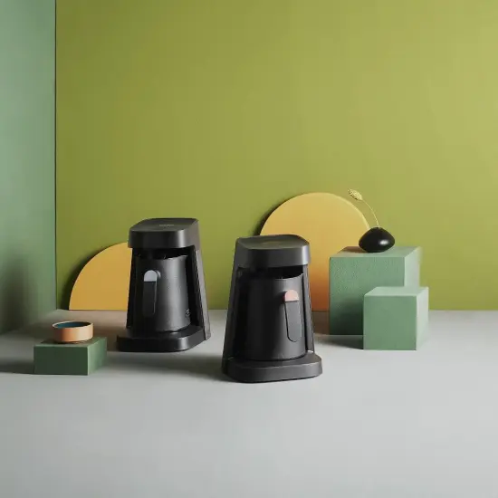 Arzum Okka Jet Automatic Turkish Coffee Maker, 120V, Black/Chrome {2}