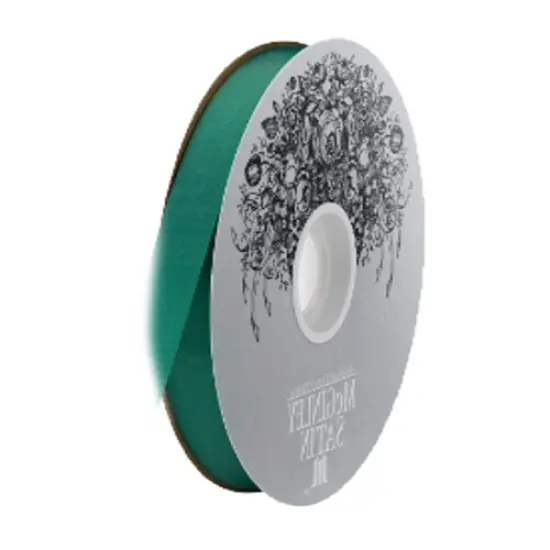 Acetate/Lustre Ribbon 7/8″ – Homecoming Mum Braiding Ribbon Green {1}