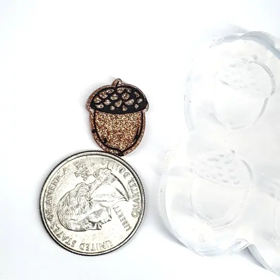 Cute Fall Acorns Stud Silicone Mold(A9) {2}