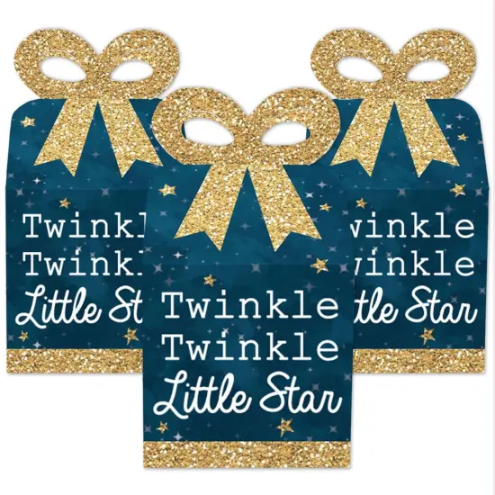 Big Dot of Happiness Twinkle Twinkle Little Star - Square Favor Gift Boxes - Baby Shower or Birthday Party Bow Boxes - Set of 12 {3}