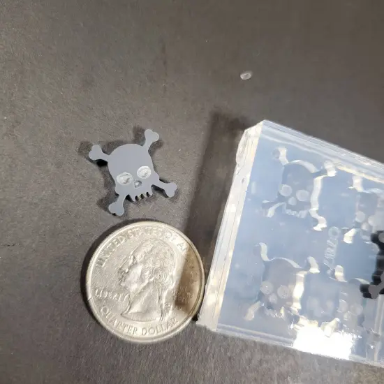 Skull & Cross Bones Stud Earring Silicone Mold | Earring Mold | Resin JewelryMold (A6) {3}