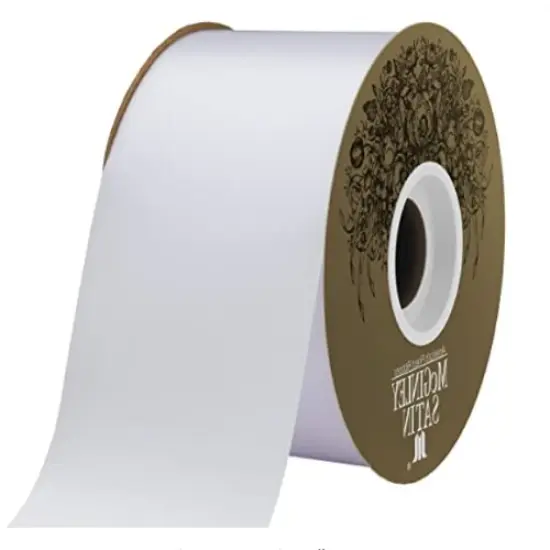 Acetate Lustre Ribbon 2 1/2" - White - Mum Ribbon 50 yards {1}
