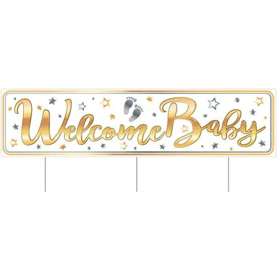 Plastic Jumbo Welcome Baby Yard Sign, (Pack Of 6) {1}