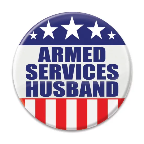 Armed Services Husband Button, (Pack of 6) {1}
