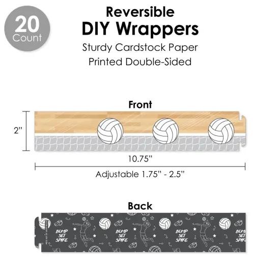Big Dot of Happiness Bump, Set, Spike - Volleyball - Baby Shower or Birthday Party Favors and Cupcake Kit - Fabulous Favor Party Pack - 100 Pieces {4}