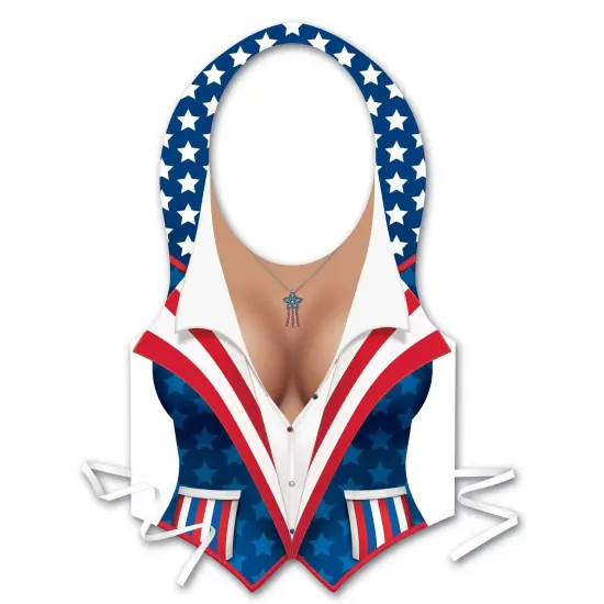 Plastic Female Patriotic Vest (Pack of 48) {1}