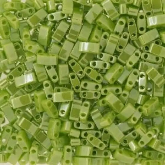 Miyuki Half Tila Bead, HTL-0439, Opaque Chartreuse Luster {1}