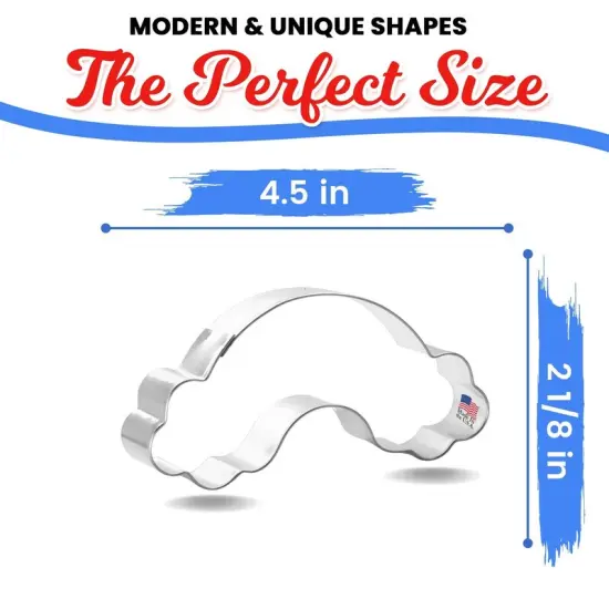 Rainbow with Clouds Cookie Cutter 4.5 in, CookieCutter.com, Tin Plated Steel, Handmade in the USA {2}