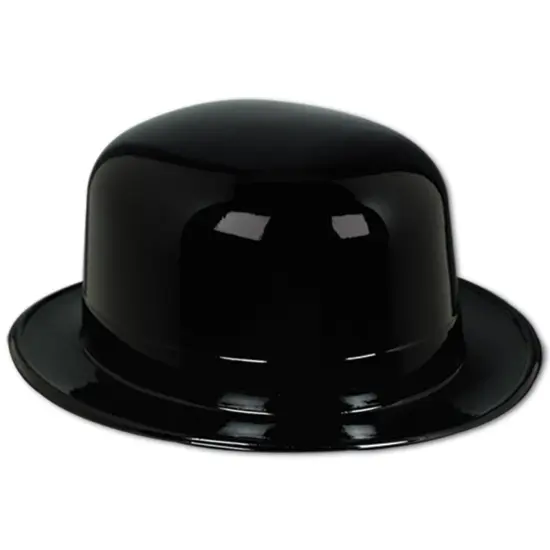 Black Plastic Derby (Pack of 48) {1}