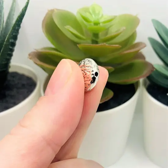 4, 20 or 50 Pieces: Rough Antique Silver Round Spacer Beads, 12mm - Double Sided {4}