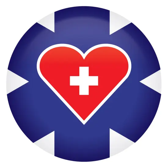 Medical Star Icon w/Heart Button, (Pack of 6) {1}