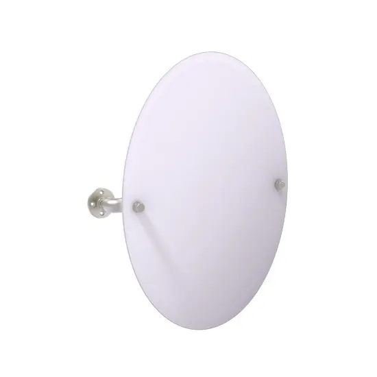 Pipeline Collection Frameless Oval Wall Mounted Tilt Mirror - Satin Nickel {1}