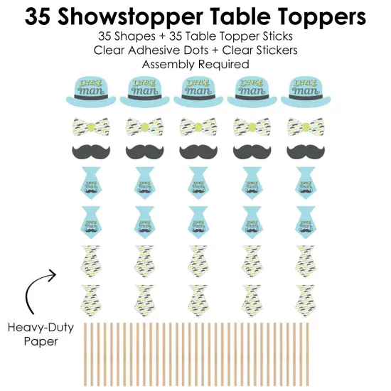 Big Dot of Happiness Dashing Little Man Mustache Party - Baby Shower or Birthday Party Centerpiece Sticks - Showstopper Table Toppers - 35 Pieces {7}