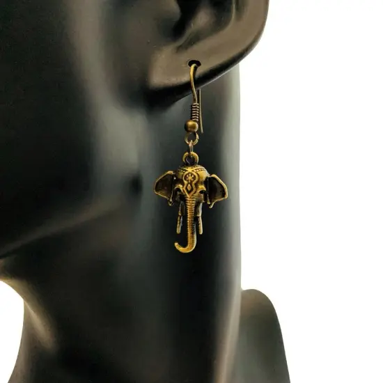 Bronze Tibetan Elephant Earrings {3}