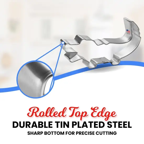 Alligator Cookie Cutter 4.5 in, CookieCutter.com, Tin Plated Steel, Handmade in the USA {3}