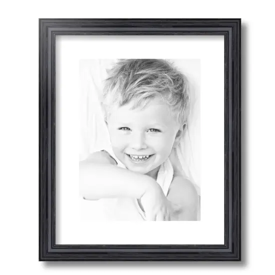 ArtToFrames 13x16" Matted Picture Frame with 9x12" Single Mat Photo Opening Framed in 1.25" Black and 2" Mat (FWM-4083-13x16) {4}