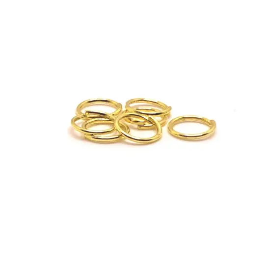 100, 500 or 1,000 Pieces: 7 mm Gold Plated Jump Rings, 21g {1}