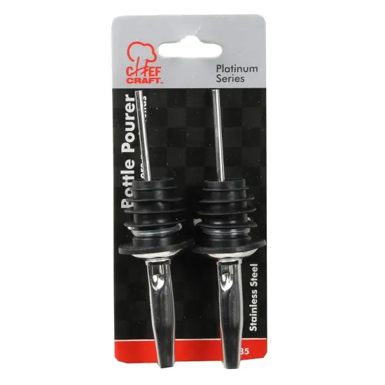 Chef Craft Stainless Steel Bottle Pourer Spout Set - Great for Wine, Olive Oil and Other Bottles {3}