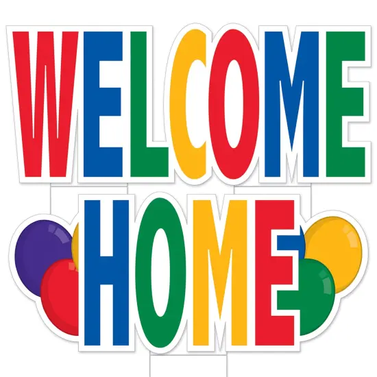 Plastic Jumbo Welcome Home Yard Sign Set, (Pack Of 4) {1}